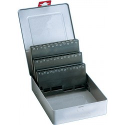 Coffret métallique, vide, Pour Ø de foret : 1,00-10,00 mm, Nombre de forets 19 pièce, Pas 0,5 mm