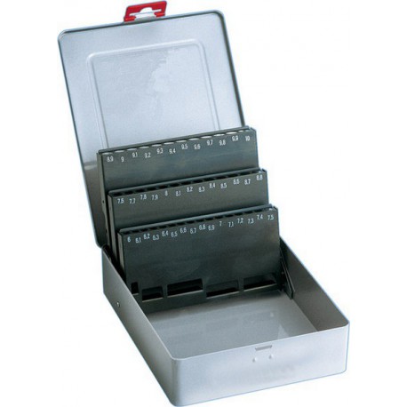Coffret métallique, vide, Pour Ø de foret : 1,00-10,00 mm, Nombre de forets 19 pièce, Pas 0,5 mm