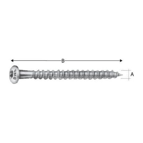 Vis inox inoxydable CSA50X40S RAIL (Par 250)