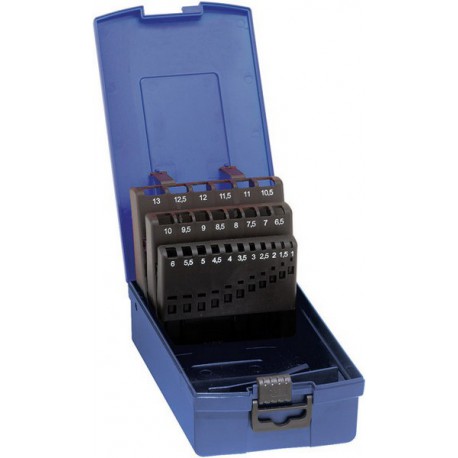 Coffret en plastique, vide, Pour Ø de foret : 6,00-10,00 mm, Nombre de forets 41 pièce, Pas 0,1 mm