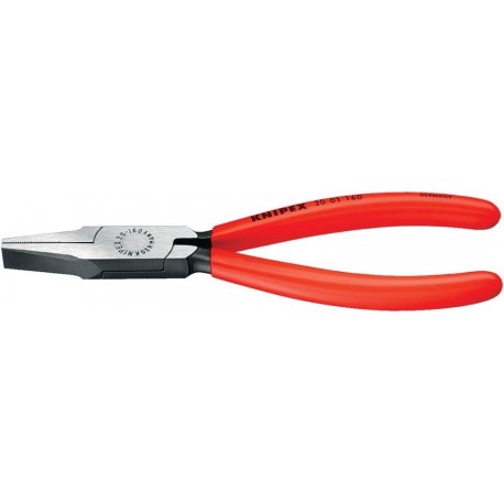 Pince à becs plats noire atramentisée gainées en plastique 180 mm