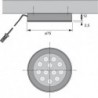 Lampe LED , Alu Op.nw, 12V, 2.3W, IP 44, 2m
