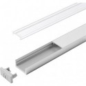 Profil encastré en aluminium D clair L 2000 mm, Profil