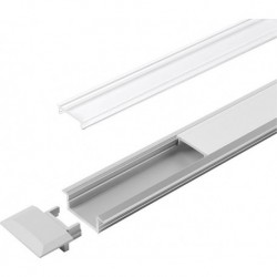 Profil encastré en aluminium C clair L 3000 mm, Profil