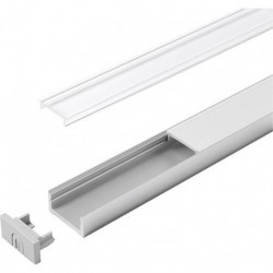 Profil encastré en aluminium D clair L 3000 mm, Profil