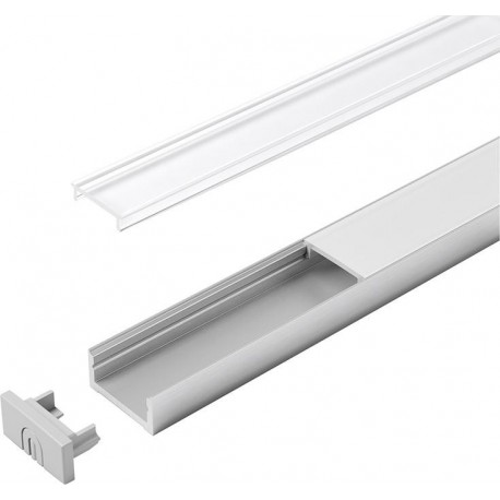 Profil encastré en aluminium D clair L 3000 mm, Profil
