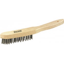 Brosse métallique à main, fil d'acier inoxydable, Nombre de rangées : 4