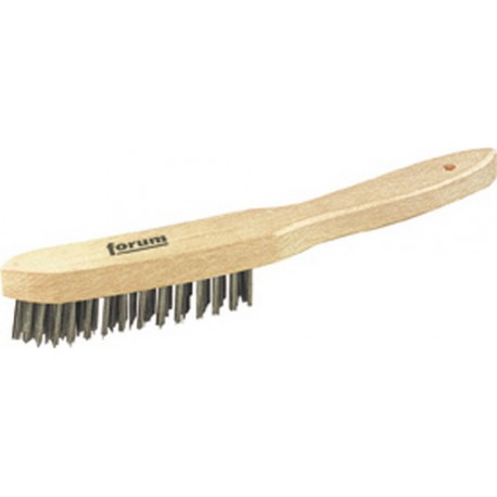 Brosse métallique à main, fil d'acier inoxydable, Nombre de rangées : 6