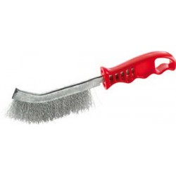 Brosse universelle, ondulée, Nombre de rangées : 1, Garniture Fil d'acier inoxydable, Epaisseur du fil 0,30 mm, Modèle : ondulé