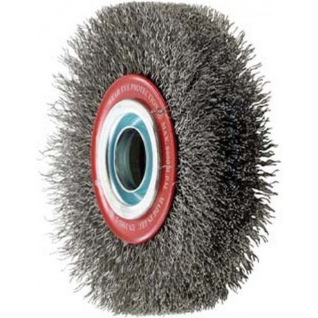 Brosse circulaire, fil d'acier de 0,3 mm, ondulé, Ø de la brosse : 178 mm, Epaisseur du fil 0,30 mm, Larg. : de travail 32 mm, Vitesse maxi. : 6000 tr/mn