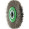 Brosse circulaire, fil d'acier inoxydable de 0,3 mm, ondulé, Ø de la brosse : 125 mm, Larg. : de travail 22 mm, Vitesse maxi. 6000 tr/mn