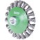 Brosse conique, fil d'acier inoxydable, torsadé, Ø de la brosse : 115 mm, Epaisseur du fil 0,50 mm, Larg. : de travail 15 mm, Vitesse maxi. : 12500 tr/mn