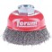 Brosse à boisseau, fil d'acier trempé, ondulé., Ø de la brosse : 60 mm, Epaisseur du fil 0,30 mm, Vitesse maxi. 12500 tr/mn