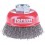 Brosse à boisseau, fil d'acier trempé, ondulé., Ø de la brosse : 80 mm, Epaisseur du fil 0,30 mm, Vitesse maxi. 8500 tr/mn