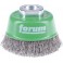 Brosse à boisseau, fil d'acier inoxydable, ondulé, Ø de la brosse : 60 mm, Epaisseur du fil 0,30 mm, Vitesse maxi. 12500 tr/mn