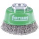 Brosse à boisseau, fil d'acier inoxydable, ondulé, Ø de la brosse : 80 mm, Epaisseur du fil 0,30 mm, Vitesse maxi. 8500 tr/mn