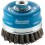 Brosse à boisseau avec bague d'appui, fil d'acier trempé, torsadé, Ø de la brosse : 80 mm, Epaisseur du fil 0,80 mm, Vitesse maxi. 8500 tr/mn