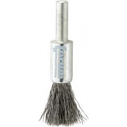 Brosse-pinceau, fil d'acier inoxydable, ondulé, Ø de la brosse : 10 mm, Long. de la garniture 20 mm, Epaisseur du fil 0,30 mm, Vitesse maxi. : 20000 tr/mn