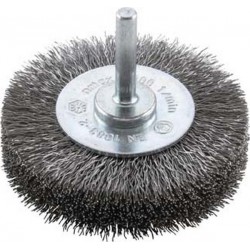 Brosse circulaire pour outils, fils ondulés, Ø de la brosse : 70 mm, Epaisseur du fil 0,30 mm, Larg. : de travail 18 mm, Vitesse maxi. : 15000 tr/mn