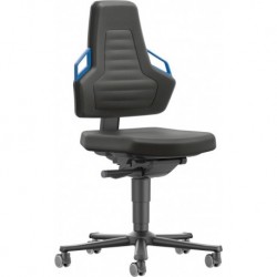 Chaises bureau 2 Roue Polster Poignée bleu