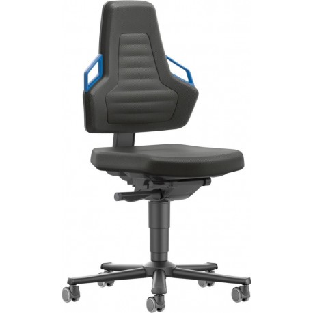 Chaises bureau 2 Roue Polster Poignée bleu