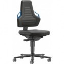 Chaises bureau 2 Roue Polster Poignée bleu