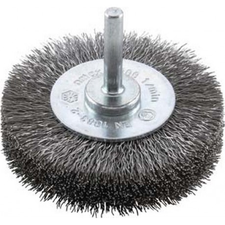 Brosse circulaire pour outils, fils ondulés, Ø de la brosse : 80 mm, Epaisseur du fil 0,30 mm, Larg. : de travail 19 mm, Vitesse maxi. : 12000 tr/mn