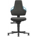 Chaises bureau 2 Roue K-CuirPoignée bleu