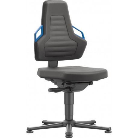 Chaises bureau 1 Patin Supertec Poignée bleu