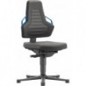 Chaises bureau 1 Patin Supertec Poignée bleu