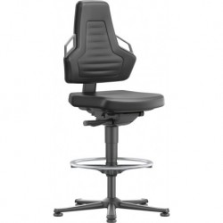 Chaises bureau 3 Patin en cuir K gris anthrazite