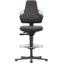 Chaises bureau 3 Patin mousse Poignée bleu