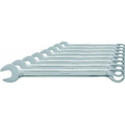 Jeu de clés mixtes en acier au chrome-vanadium, Quantité : 12 pièces, Contenu 10 11 12 13 14 17 19 22 24 27 30 32 mm