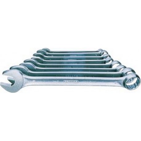 Jeu de clés mixtes, modèle court, DIN 3113 A, ISO 3318, Quantité : 8 pièces, Contenu 10 12 13 14 17 19 22 24 mm