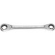 Clé polygonale double à cliquet, Cote s/plats : 17 x 19 mm, Long. 235 mm, Angle de travail 6 °
