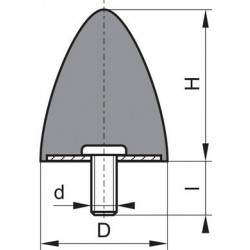 Silent bloc caoutchouc GP DP 115x136 M16x42