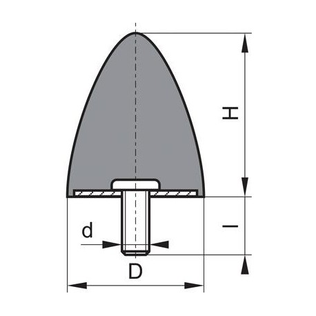 Silent bloc caoutchouc GP DP 115x136 M16x42