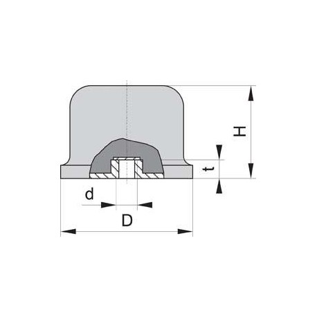 Silent bloc caoutchouc GPxEB balli 125x93 M16