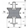 Silent bloc caoutchouc A GP AT 40x50 M8x23