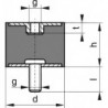 Silent bloc caoutchouc B20 x 25mm M6x18