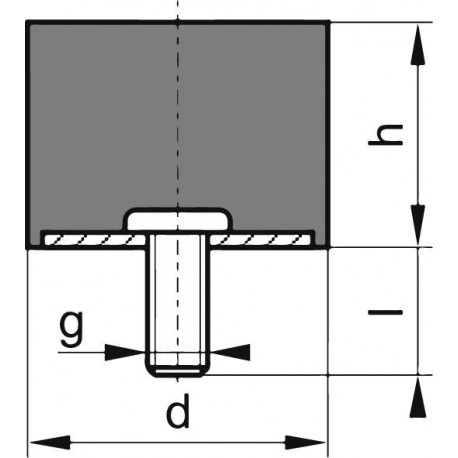 Silent bloc caoutchouc D10 x 10mm M4x10