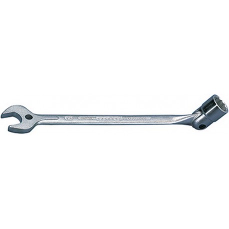 Clé à fourche et à douille, Cote s/plats : 10 mm, Long. 179 mm, Pour Ø de broche 5 mm