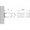 Capuchon pour tube LED A L 2000 mm, Profil