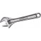 Clé à molette n° 8074/8075CIP, Taille : 15 pouces, Long. 380 mm, Cote s/plats 44 mm