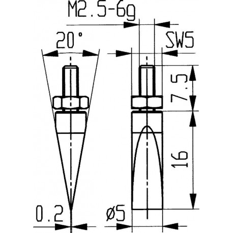 Pointe carbure HM Abb.20/ 5,0mm Käfer