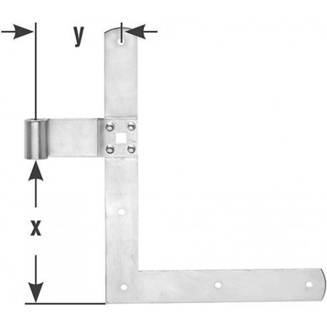 Equerre penture D13 250x200mm  chromé brillant