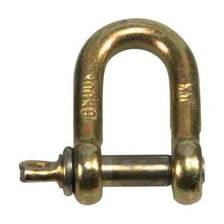 Manilles, droites, galvanisées zingué jaune  6,0mm-1/4" (Par 100)