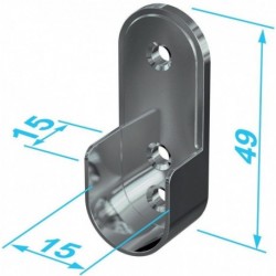 Support tube oval 30x15mm galvanisé