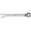 Clé mixte à cliquet, réversible, tête inclinée à 13°, réversible, Cote s/plats : 17 mm, Long. 225 mm, Angle de travail 6 °