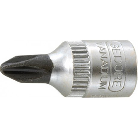 Embout de vissage 1/4'' pour vis cruciforme PH, Dimensions : PH 2, Long. 28 mm